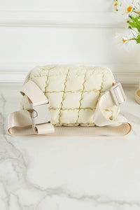 Beige Puffy Quilted Crossbody Bag