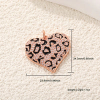 BenS Leopard Pattern Heart Pendant Enamel Dripping oil charms for DIY handmade Necklace Jewelry accessories wholesale P17