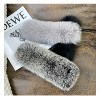 Natural Fox Fur Cuffs Wrist Arm Warmer Women Jacket Coat Sleeve Fur Triming Ladies Bracelet Real Fur Wristand Glove Snap Ring