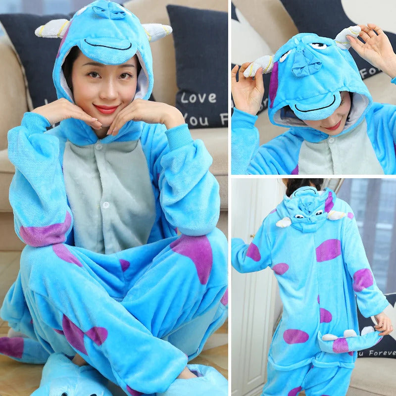 Kigurumi Totoro Panda Cartoon Onesies Kids Children Animal Pajamas Jumpsuits Women Men Sleepwear Onepiece Anime Cosplay Costumes