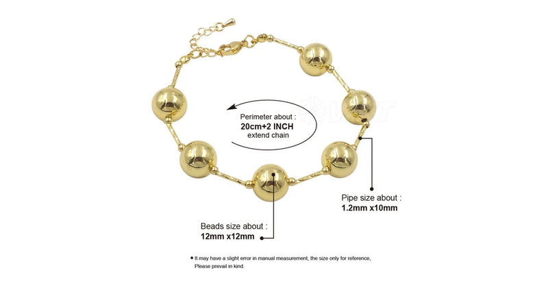 WT-JF350  WKT 2024 Luxury Yellow Brass Chain Pretty Bracelet Round Bead Women Gift Jewelry New Accessory Wedding