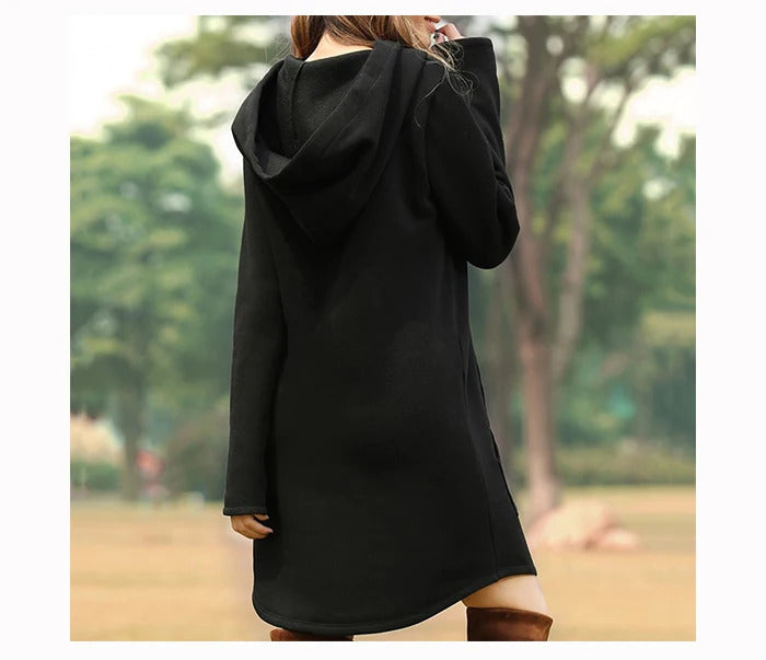 Jocoo Jolee Casual Loose Solid Women Hoodies Long Style Sweatshirt Casual Pocket Oversized Hoodie kpop Hoody Dress Pullover