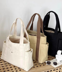 Large Capacity Canvas Tote Bags for Work Commuting Carrying Bag College Style Student Outfit Book Shoulder Bag Bolsos Para Mujer