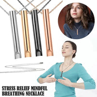 Stress Anxiety Necklace Mindfulness Breathing Tool Natural Calming Relief Chain Breathlace Necklace Quit Smoking Anxiety Relief