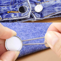 10MM Metal Elastic Collar Extenders Button Extenders for Shirt Dress Trousers Coat Collars Free Sewing Waistband Expander