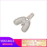 ZHUKOU 20x29mm delicate 26 silver color letter pendant for women handmade DIY necklace earrings jewelry accessories mode: VD614