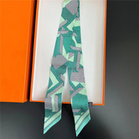 The Newest Chain Brand Design Twill Silk Scarf Luxury Scarf Women Foulard Skinny Bag Scarves Fashion Neckerchief Headband