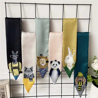 New Style Decoration Women's Printed Animal style Scarf Business Europe And America Small Neckerchief Silk Scarves skinny scarf