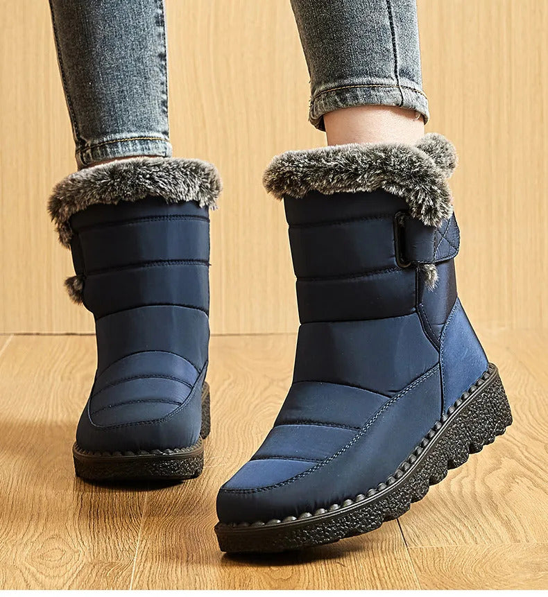 Women's Boots 2024 Trend Winter Shoes For Woman Winter Boots Ankle Low Heels Botas Mujer Waterproof Snow Boots With Fur Shoes