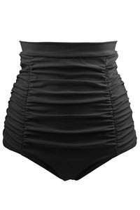 Black Retro High Waisted Swim Short