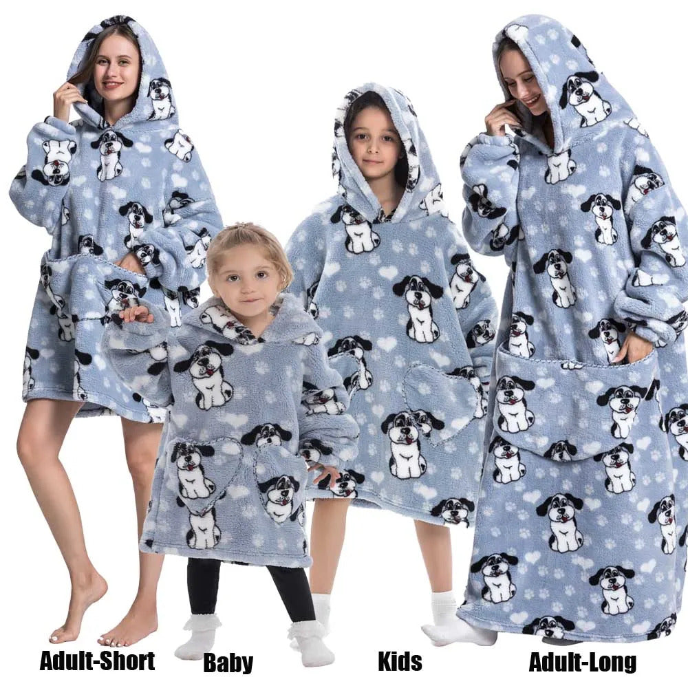 Winter Hoodies Sweatshirt Women Men Pullover Fleece Giant TV Oversized Blanket with Sleeves Adult Halloween Pumpkin Clothing