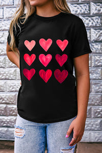 Black Valentine's Day Heart Graphic Tee