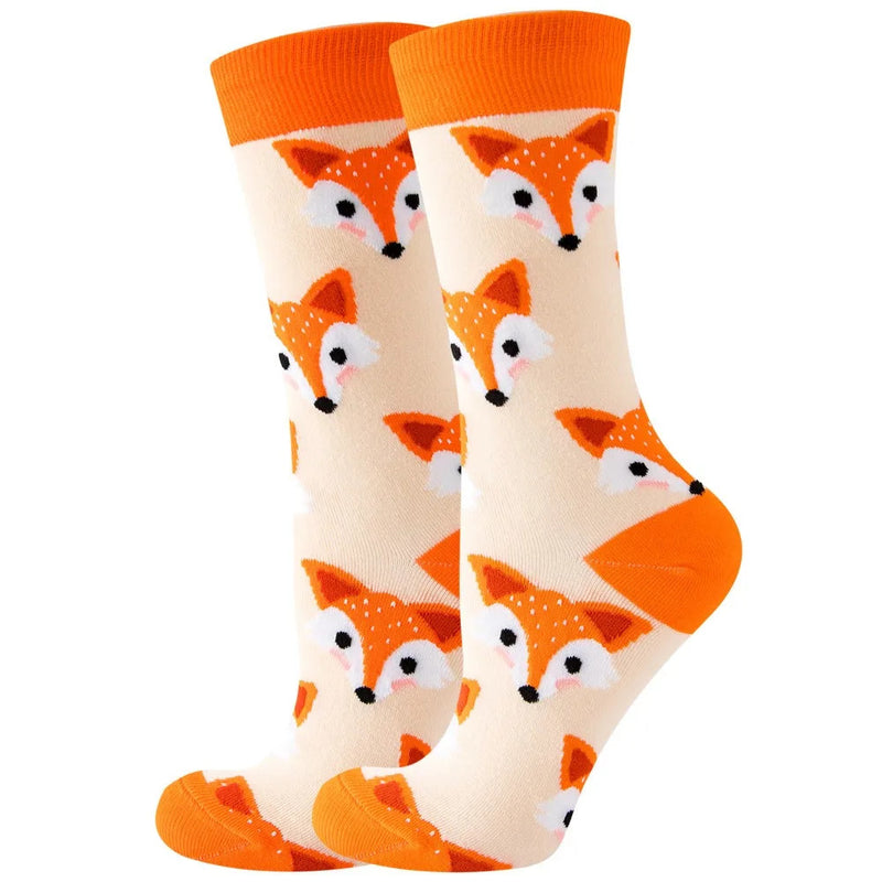 New Fashion Colorful Funny Happy Casual Women Socks Dress Harajuku Cute Animal Cartoon Men's Socks