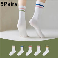 5 Pairs Letter Print Socks Comfy & Breathable Sports Short Socks Women's Stockings & Hosiery Soft & Comfy All-match Short Socks