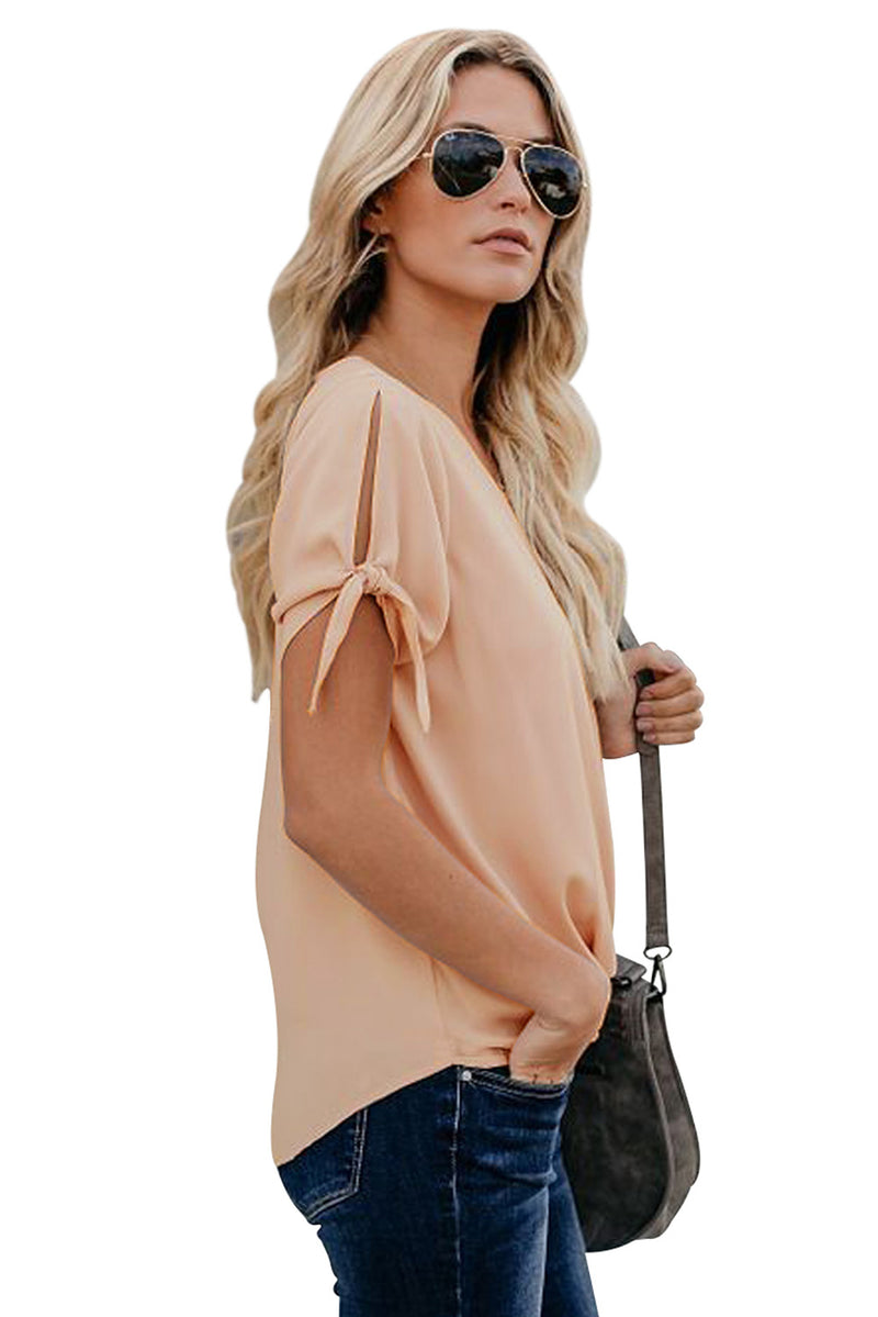 Apricot Charismatic Drape Blouse