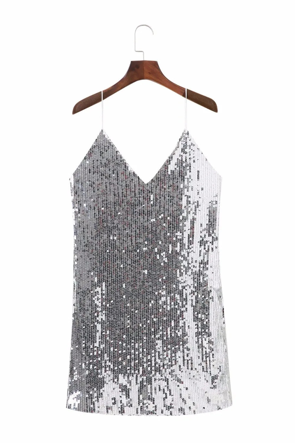 Deep V Neck Autumn Silver Sequined Backless Sexy Dress Women Off Shoulder Mini  Christmas Party Club  Vestidos