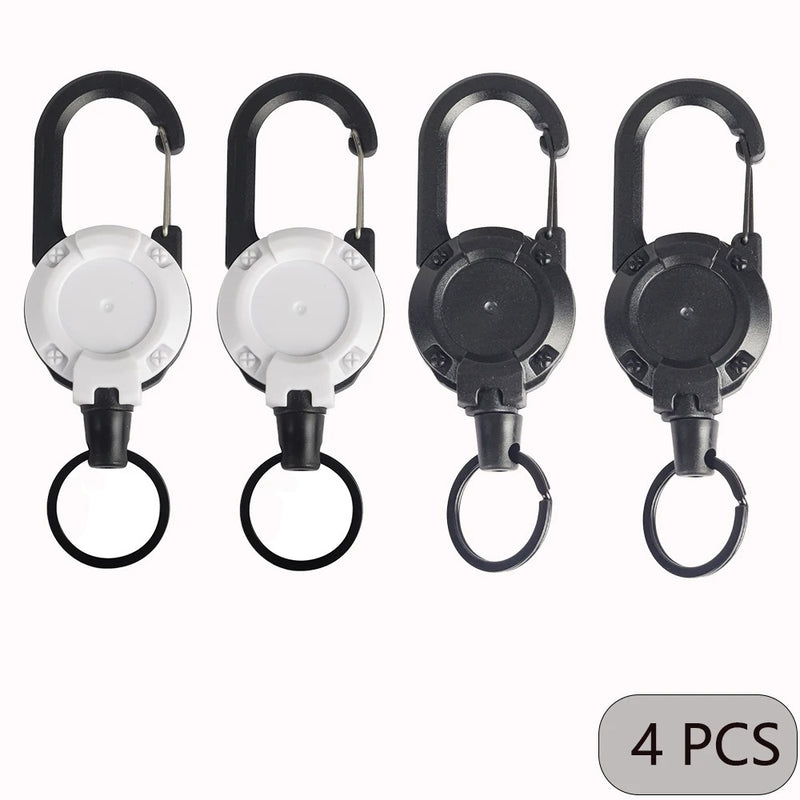 1/2/4/8pcs Extendable Retractable Holders Keychain Badge Reels Heavy Duty Clip With Carabiner Key Chain For Men Outdoor Bags