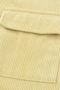 Pocketed Button Ribbed Textured Shacket