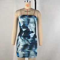 Sexy Tube Top Hip Skirt Printed Fashionable Waist Slimming Dress Summer Temperament Women's Clothing