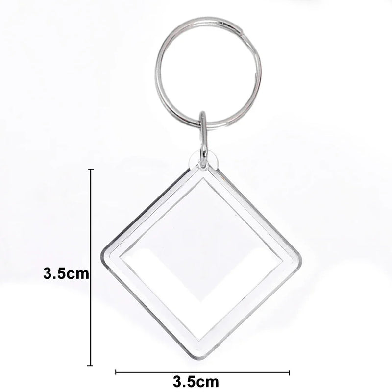 1/10pcs Transparent Photo Frame Keychain Tassels Snap-In Custom Insert Photo Acrylic Blank Keyring Clear Blank Picture Pendant