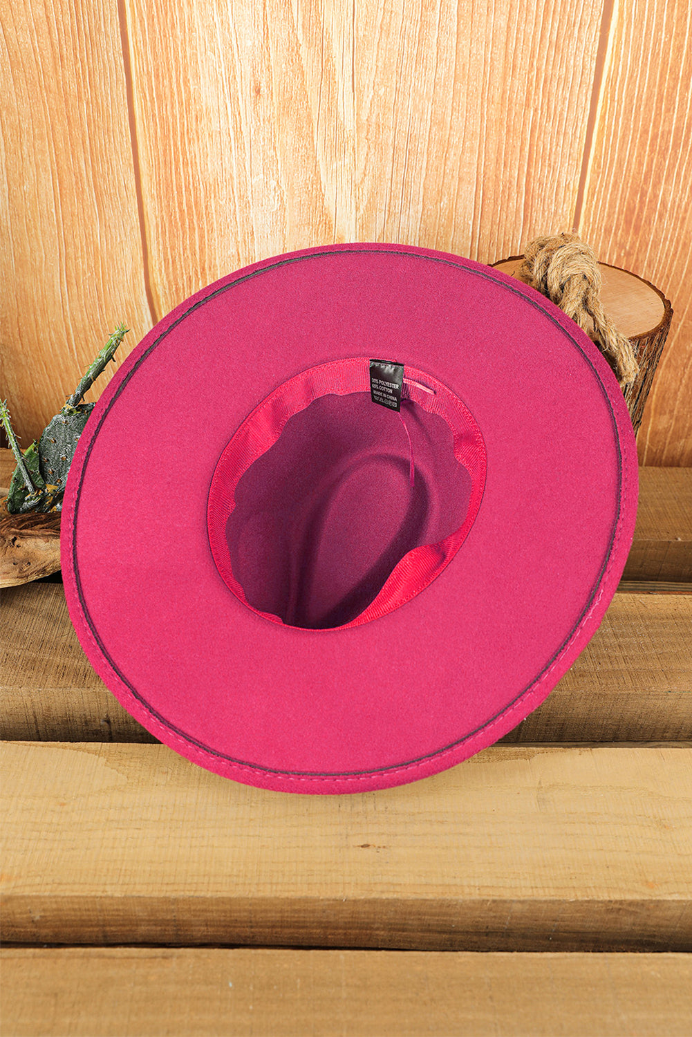 Rose Red Aztec Embroidery Retro Flat Fedora Hat