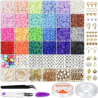 14400/4200/2400pcs Assorted Polymer Clay Beads Kit for DIY Jewelry Making - Handmade Craft for Bracelet, Necklace, Earrings