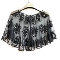 Sequins Coat Poncho Women Scarf Outfits Black Cape Ladies Scarves Party Outerwear Shawls Casaco Wraps Woman Clothes Robe Mujer