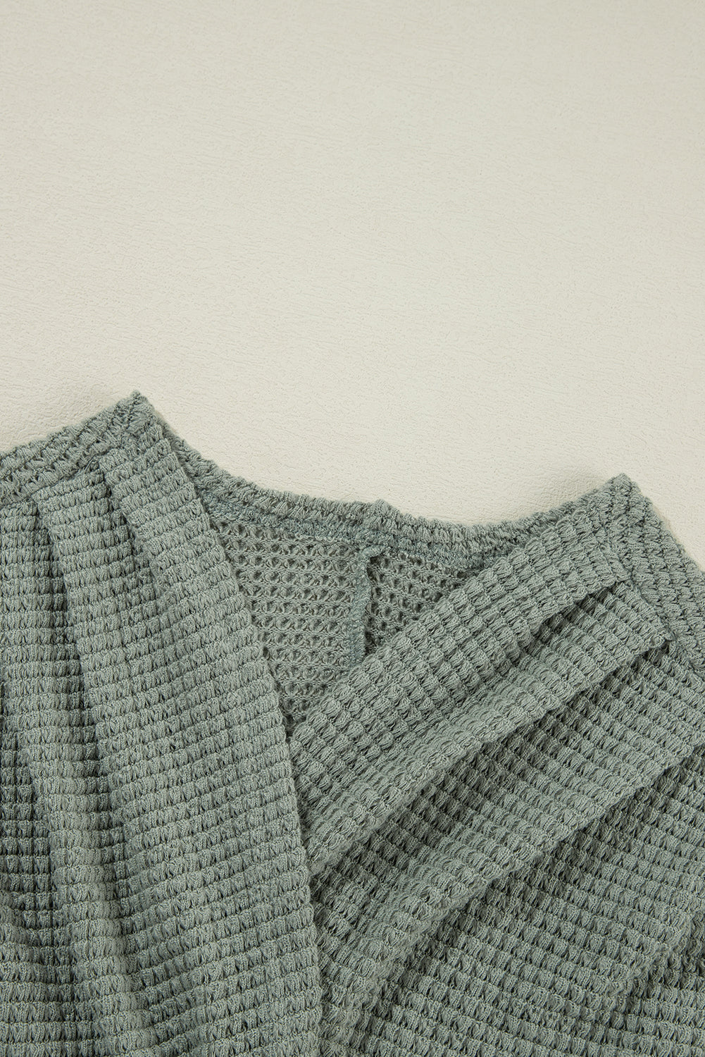 Laurel Green Waffle Knit Open Front Cardigan