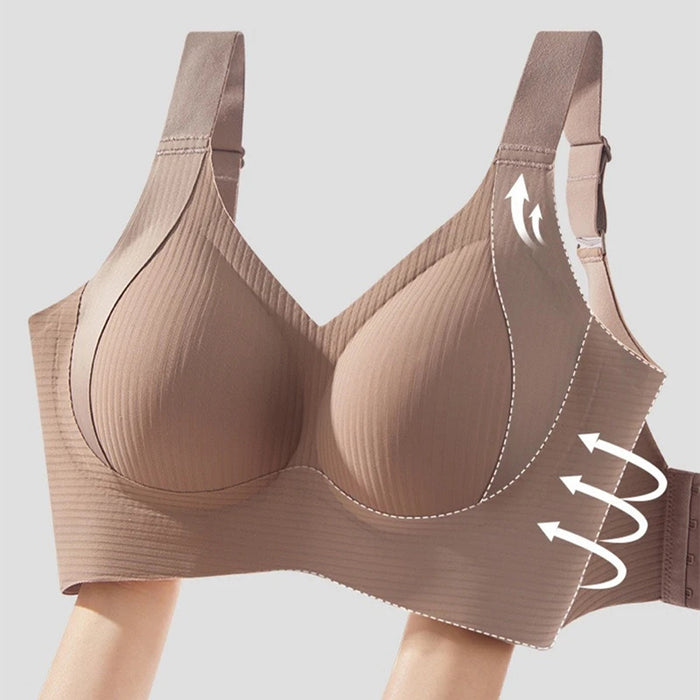 Women's Seamless Underwear, Thin Style, Large Breasts, Small Breasts, No Wires, Pull-up And Anti-sagging Large Size Bra