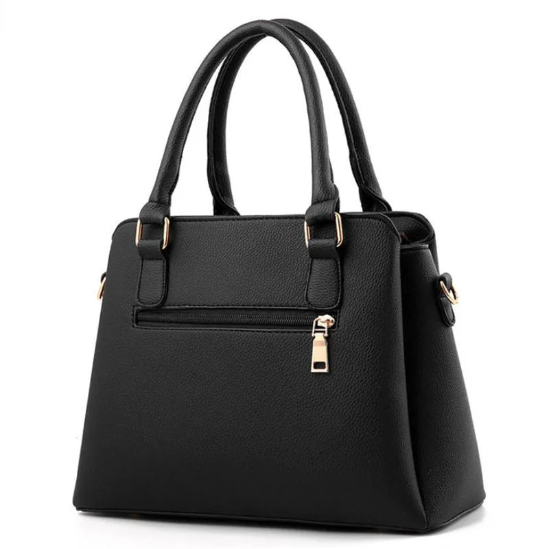 Fashion Black Lady Simple Hand Bags Women Handbags Tassel PU Leather Totes Bag Top-Handle Embroidery Crossbody Bag Shoulder Bag