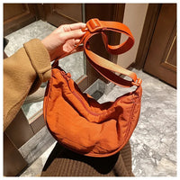 Casual Nylon Hobos Crossbody Bag for Women Shoulder Bag Woman Half Moon Chest Bags Tote Lady Travel Shopper Bag Female Purses