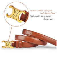 Fashion Women Genuine Leather Belts High Quality Gold Buckle Best Matching Dress Jeans Belts for women