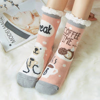 2024 New Cute Warm Socks Thicken Plus Winter Women Fuzzy Socks Christmas Kawaii Stocking Xmas Gift Home Floor Room Funny Sock