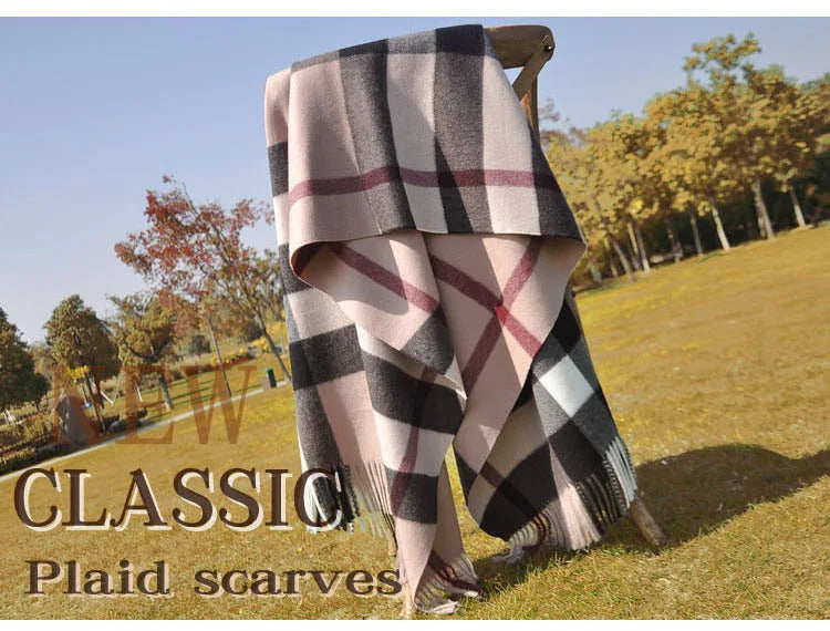 Checkered Scarf Classic British Cashmere for Autumn and Winter Thickened and Warm Versatile and Versatile Scarf Large Shawl