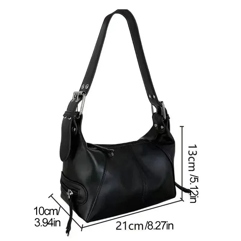 Y2K Style Shoulder Bag For Women Trendy Motorcycle Handbag Minimalist Shoulder Purse For Girls Street Wear