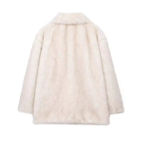 New Street Style Long Plush Coat Women With Thick Warm Cold Autumn Winter Faux Fur Coat High-Quality Fluffy Dyed Fox Fur Jacket