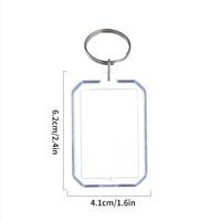 1/10pcs Transparent Photo Frame Keychain Tassels Snap-In Custom Insert Photo Acrylic Blank Keyring Clear Blank Picture Pendant