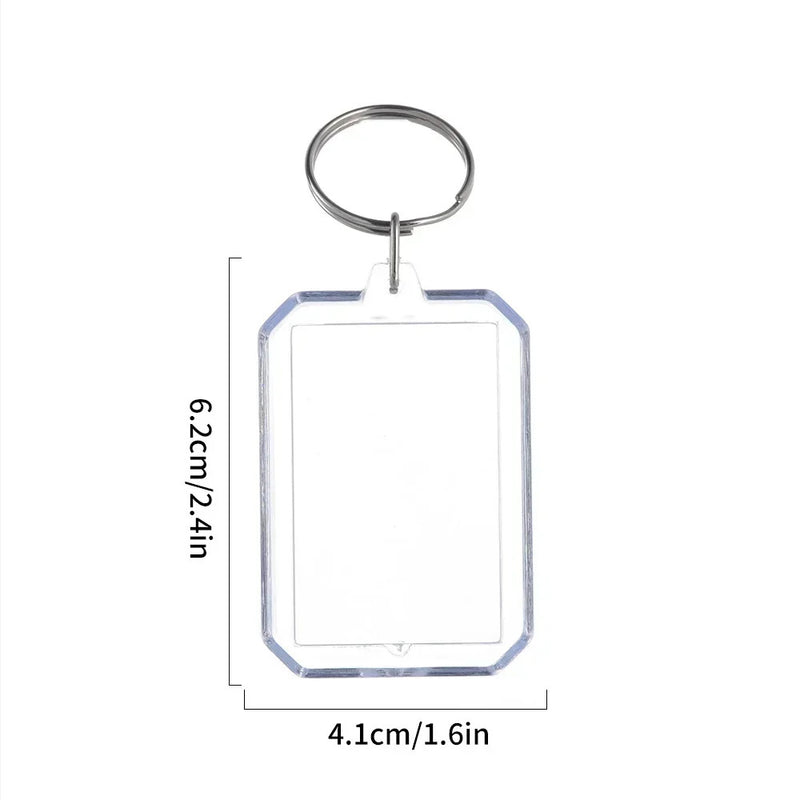 1/10pcs Transparent Photo Frame Keychain Tassels Snap-In Custom Insert Photo Acrylic Blank Keyring Clear Blank Picture Pendant