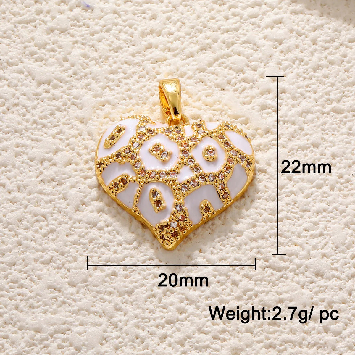 BenS Leopard Pattern Heart Pendant Enamel Dripping oil charms for DIY handmade Necklace Jewelry accessories wholesale P17