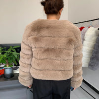 Women's Fashion faux fur coat super hot Autumn Winter women short Faux fox fur fluffy jacket high quality 7xl Ladies furry coats