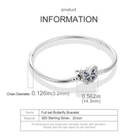 925 Silver Heart Snake Chain Bracelet For Women Infinite Knot Butterfly Infinity Clasp Femme Bracelet Bangles Luxury Jewelry