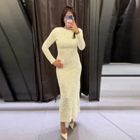 Elegant Solid Sequined Dress Women Detachable Sleeve Cover Glitter Party Dresses Female 2024 Fashion Shining Evening Robe Lady