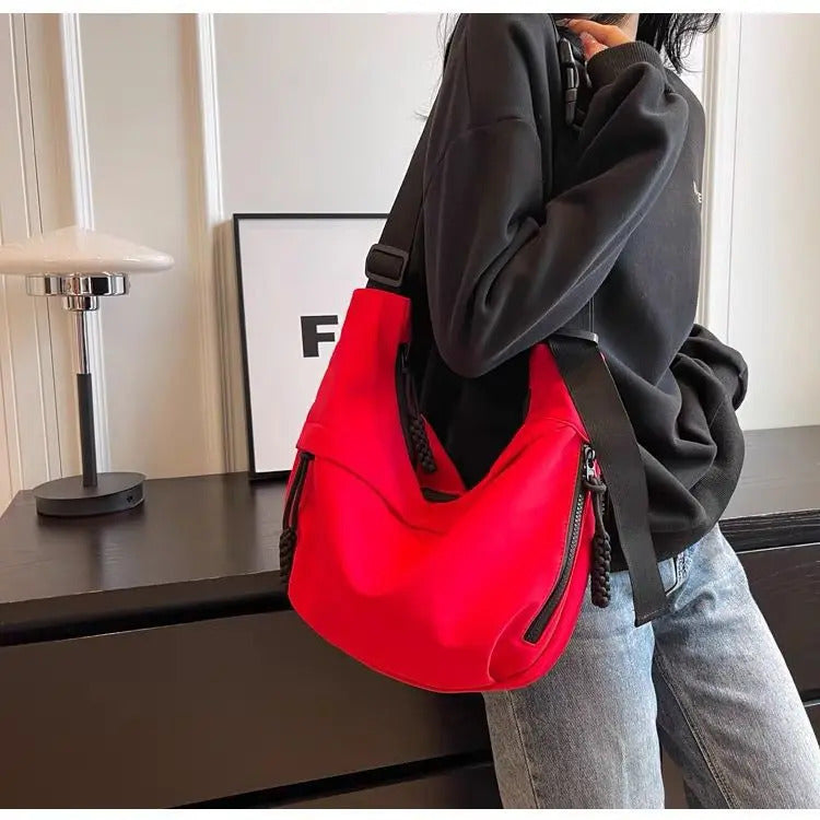 Nylon Hobos Crossbody Bags Solid Casual Zipper Women's Bags 2024 Fashion High Capacity Solid Color Single Shoulder Totes Bag