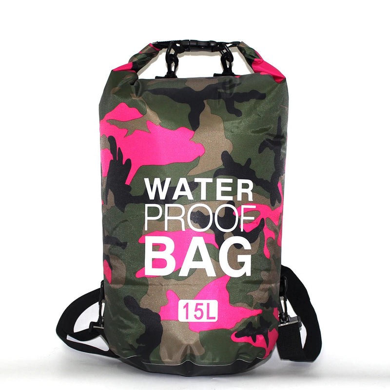 2/5/10/15/30L Outdoor Camouflage Waterproof Dry Bags Portable Rafting Diving Dry Bag Sack PVC Swimming Bags for River Trekking