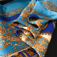 2024 New Fashion 70X70cmPrinted Women's Scarf Pashmina Silk Scarf Square Shawl Decorative Headband Neck Luxury Design Bandana