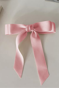 Pink Satin Knot Bow Hair Clip