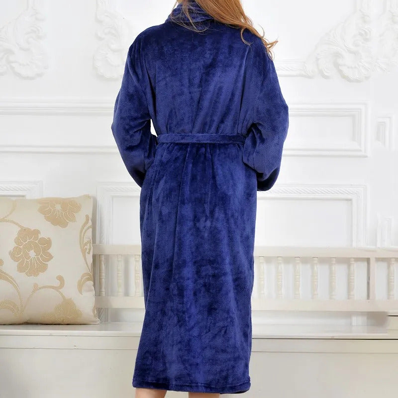 Coral Fleece Long Robe Kimono Gown Winter Warm Flannel Nightdress Bathrobe Casual Sleepwear Intimate Lingerie Thicken Homewear