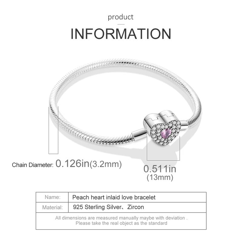 925 Silver Heart Snake Chain Bracelet For Women Infinite Knot Butterfly Infinity Clasp Femme Bracelet Bangles Luxury Jewelry