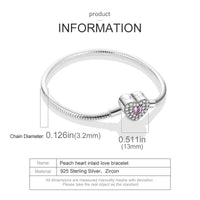 925 Silver Heart Snake Chain Bracelet For Women Infinite Knot Butterfly Infinity Clasp Femme Bracelet Bangles Luxury Jewelry