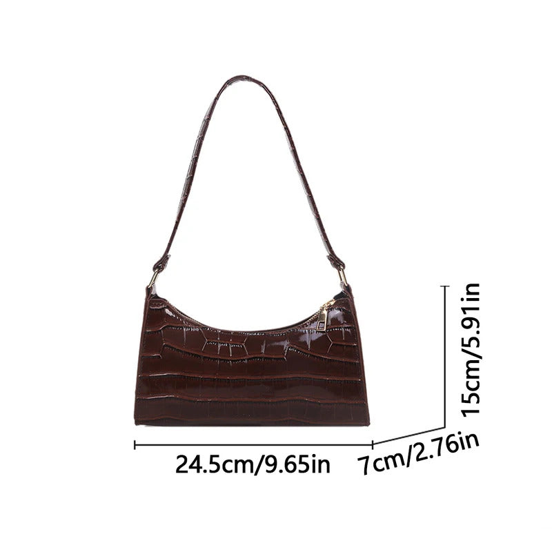 Retro Alligator Pattern Female Small Handbags and Purse Armpit Shoulder Bags  PU Leather Ladies Clutch Totes Bag.-zmt